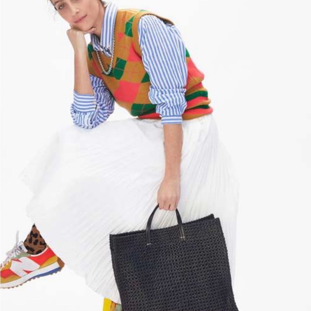 Clare V Simple Tote Black Rattan